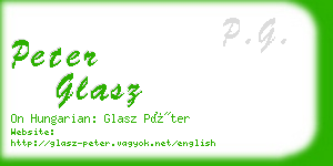 peter glasz business card